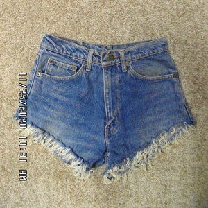 High-waisted jean shorts